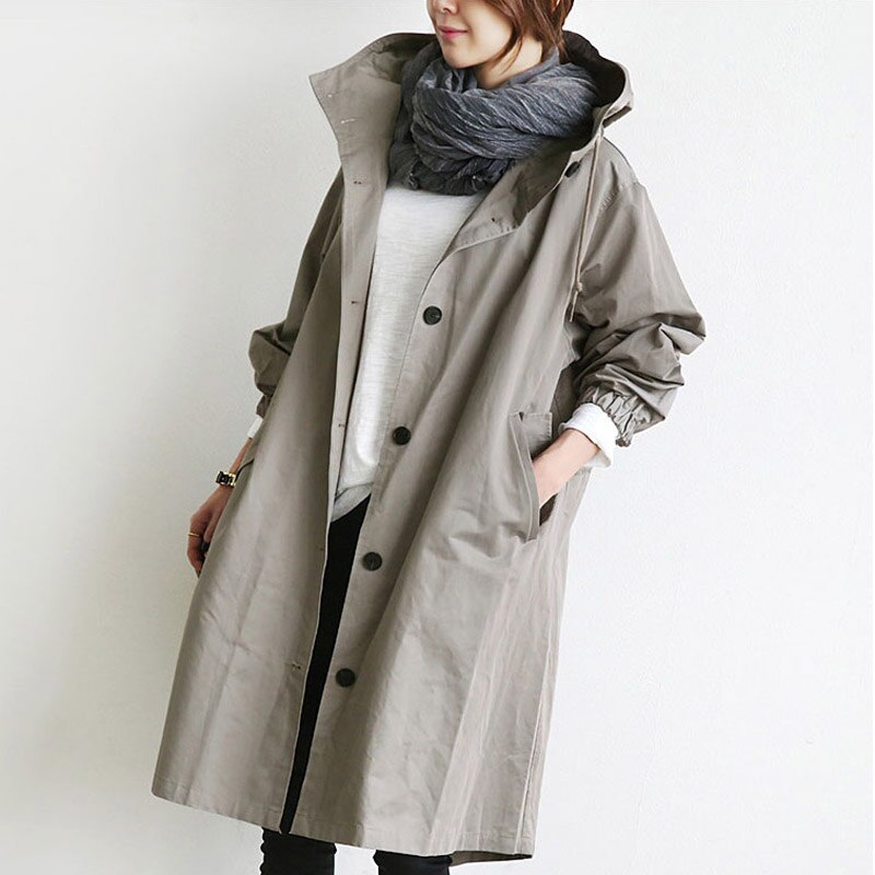 Janina -Elegant vanntett trenchcoat